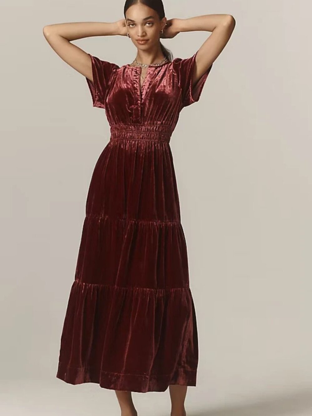 New Anthropologie The Somerset Maxi Dress: Velvet Edition NWT